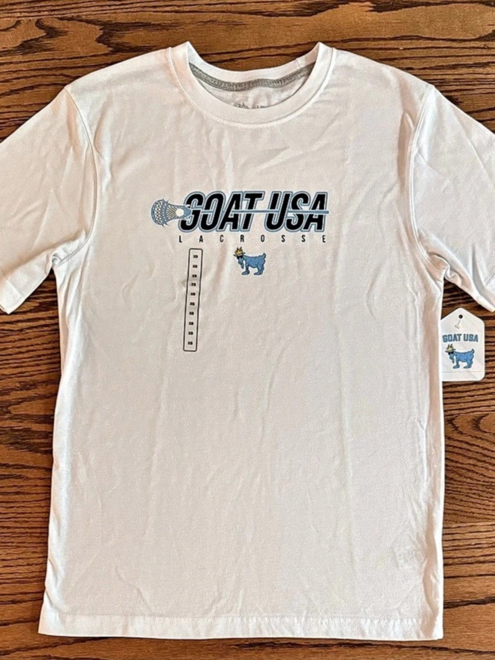 Goat USA Lacrosse T-Shirt Graphic Tee White XS